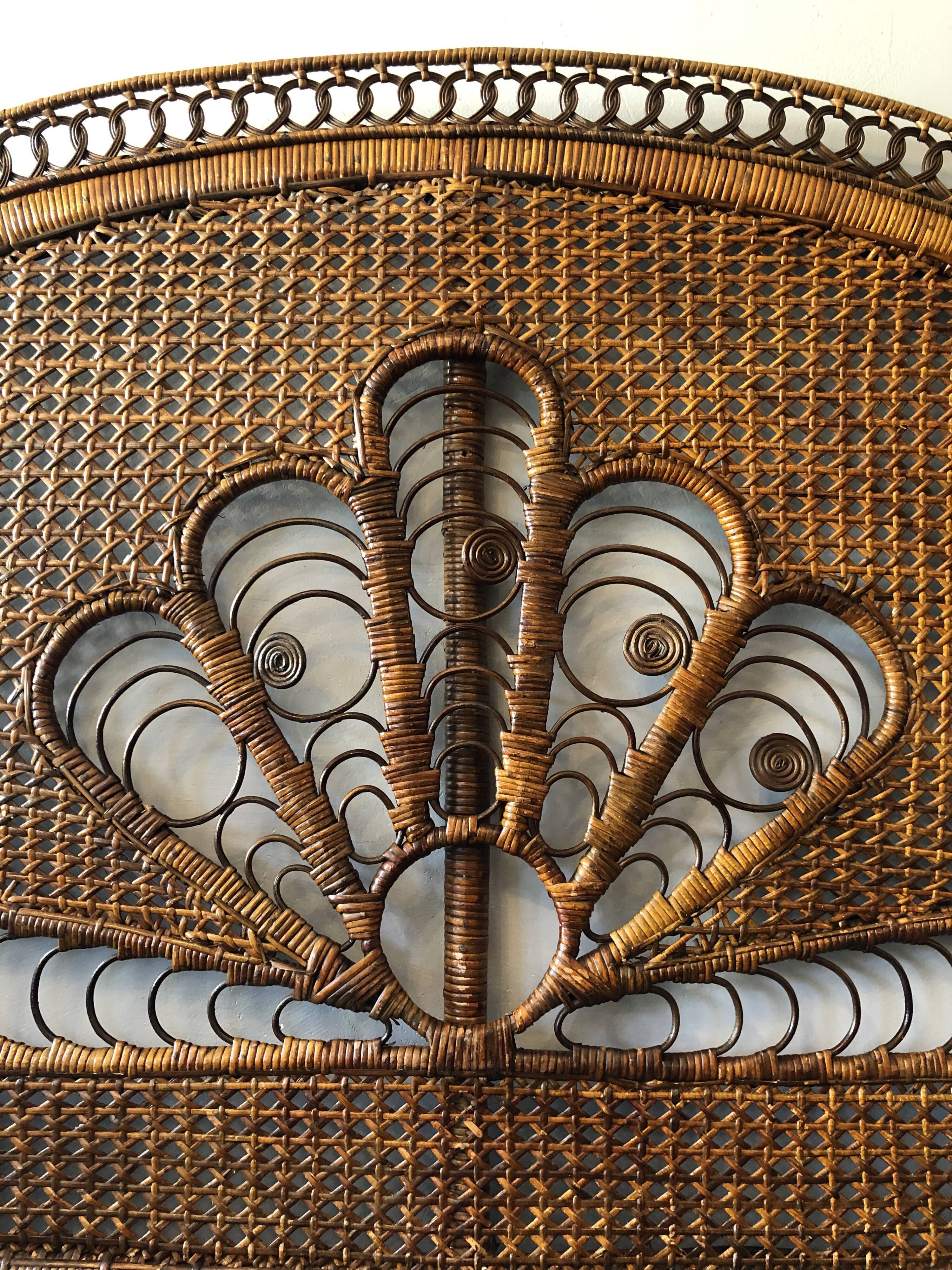 Vintage rattan headboard