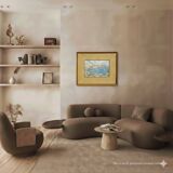 Oil painting by Alexander Michael of a coastal landscape in Moreira, Spain 1986.