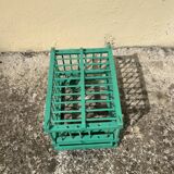 Vintage bird cage in green wood retro paint