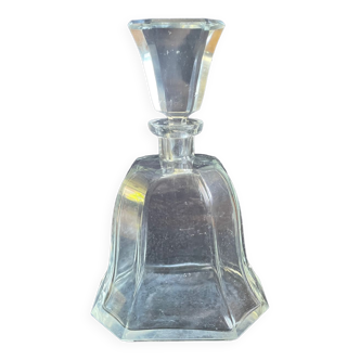 Vintage decanter with rectangular cap, flared shape