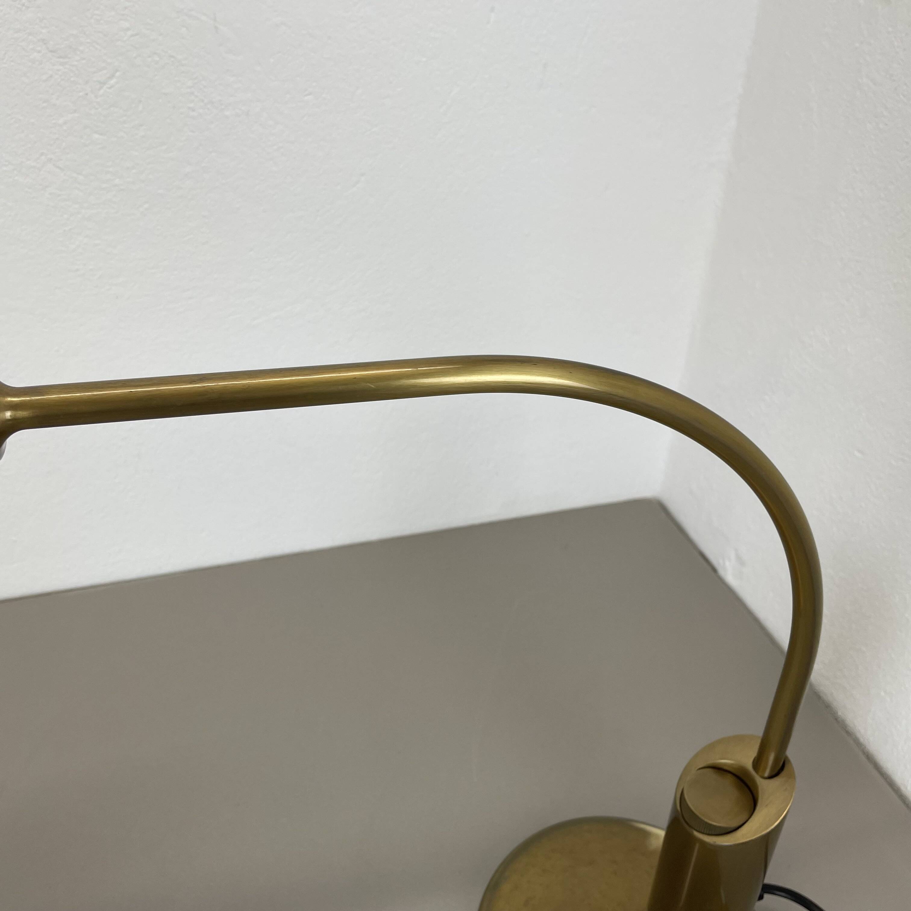 Large Modernist 60cm Table Lamp in Brass and Metal by Florian Schulz, Germany, 1970s