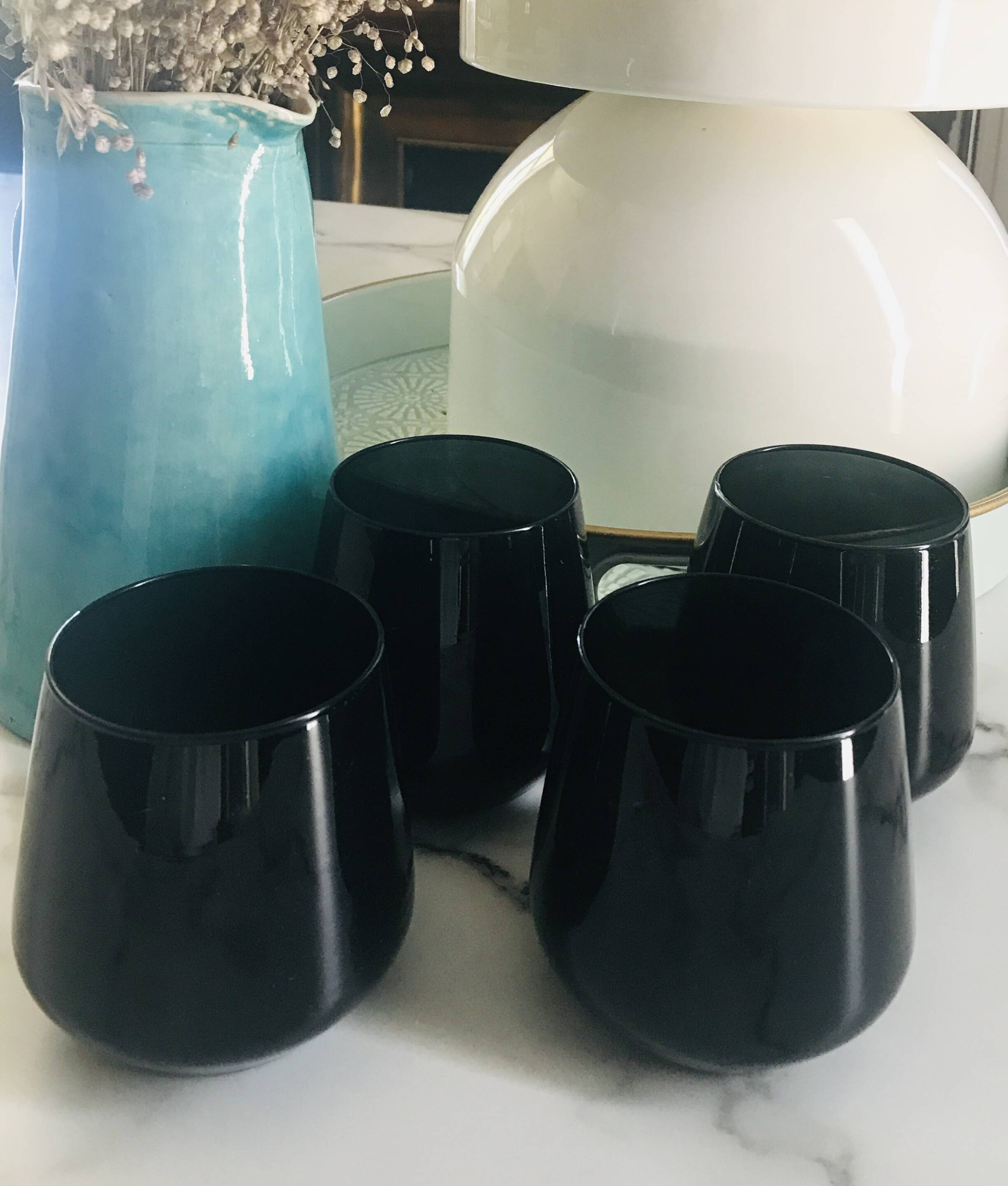 Smoked glass water tumbler