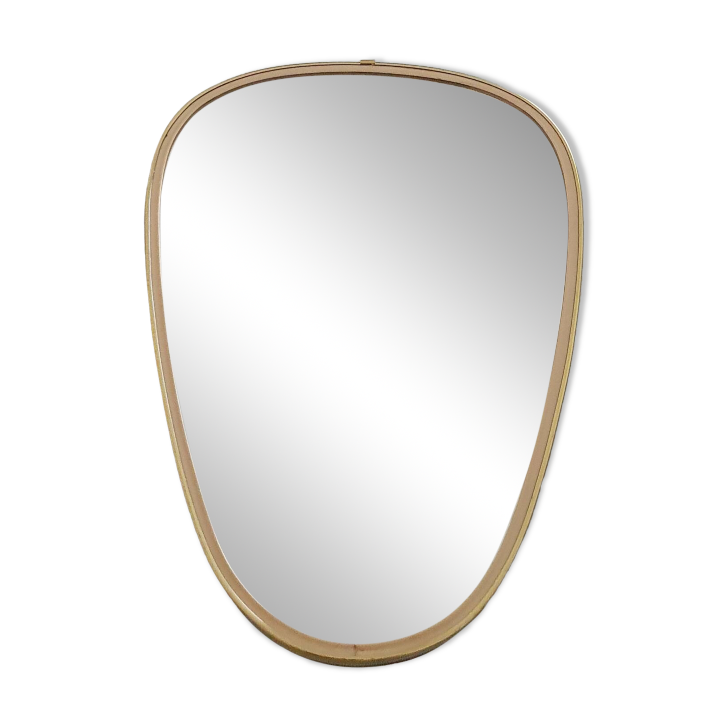 Vintage ovoid mirror with gold and black edges - 1960s