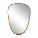 Miroir ovoïde vintage bords doré et noir - années 1960