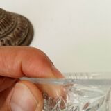 Vintage chiseled glass and tin candy box