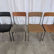 Set of 4 - Mix & Match Vintage Industrial Dining Chairs - 1970s Stol Kamnik