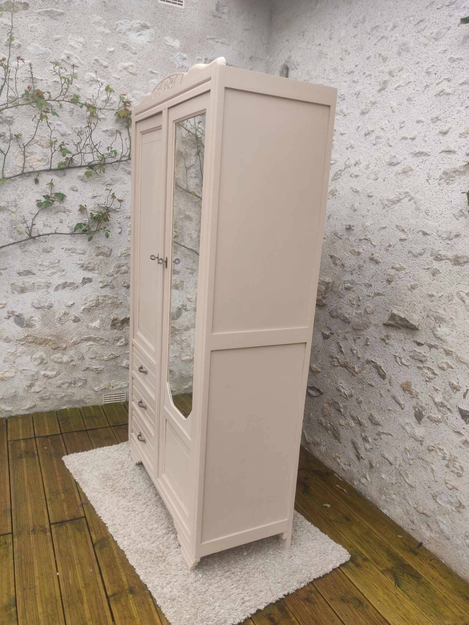 Beige art deco wardrobe