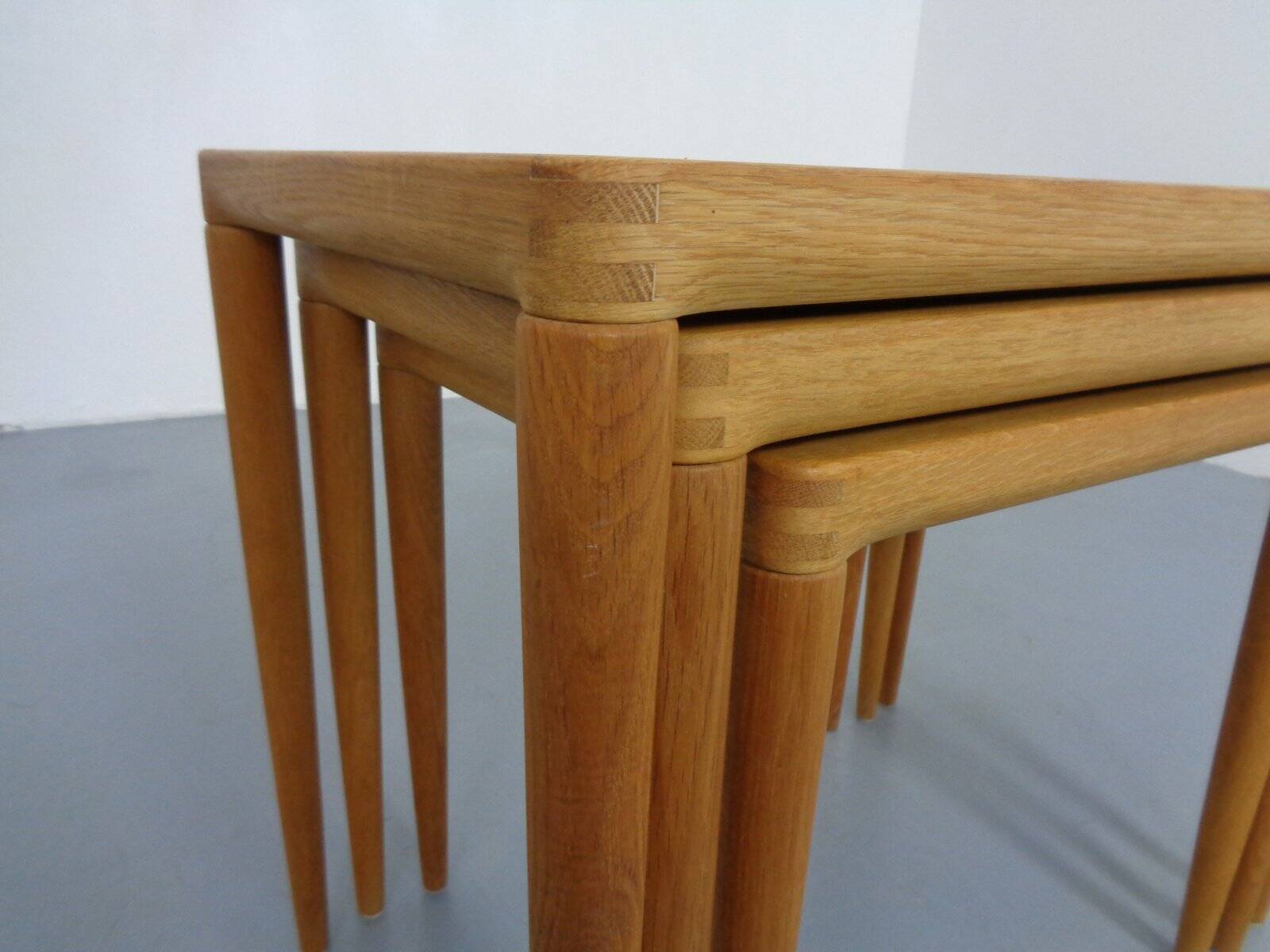 Danish Oak Nesting Tables by H.W. Klein for Bramin, 1960s, Set of 3