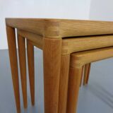 Danish Oak Nesting Tables by H.W. Klein for Bramin, 1960s, Set of 3