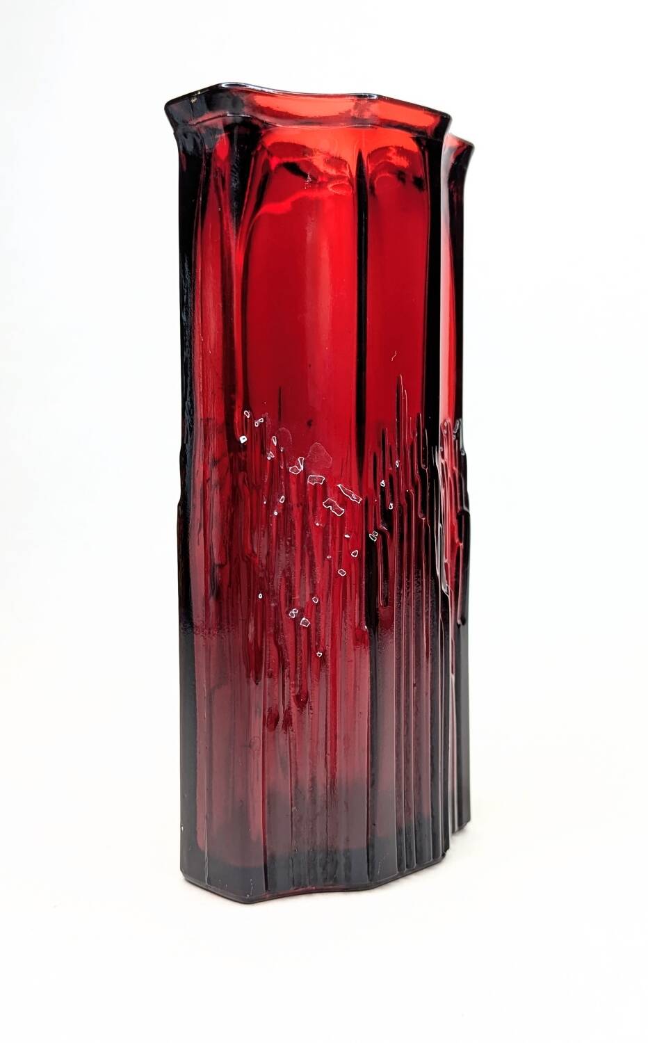 Vintage Avon burgundy glass vase