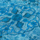 Hand-Knotted Bohemian Turkish 1970s 152 cm x 263 cm Blue Carpet