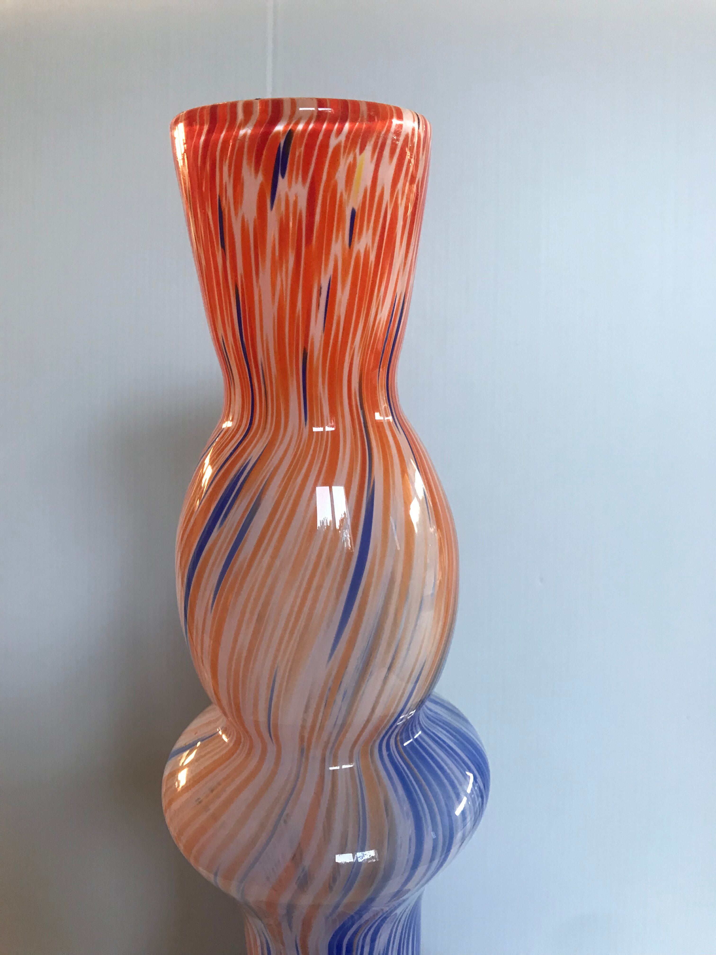 Multicolored vase Murano 46cm