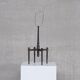 Brutalist iron mid-century floor and table lamp set