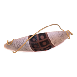 Empty pocket in gray and brown ceramic and golden handle / vintage 60s-70s