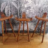 Set of 3 Spanish bar stools