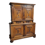 Bellifontain cabinet with 4 recessed panels, 17th century, in solid walnut