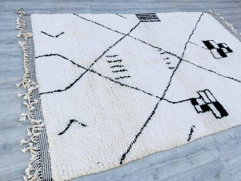 Moroccan rug, handmade Beni Ourain rug, 150/250cm