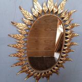 Sun mirror 75 cm gold metal period 1950