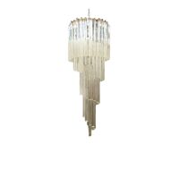Clear triedro murano glass twister chandelier