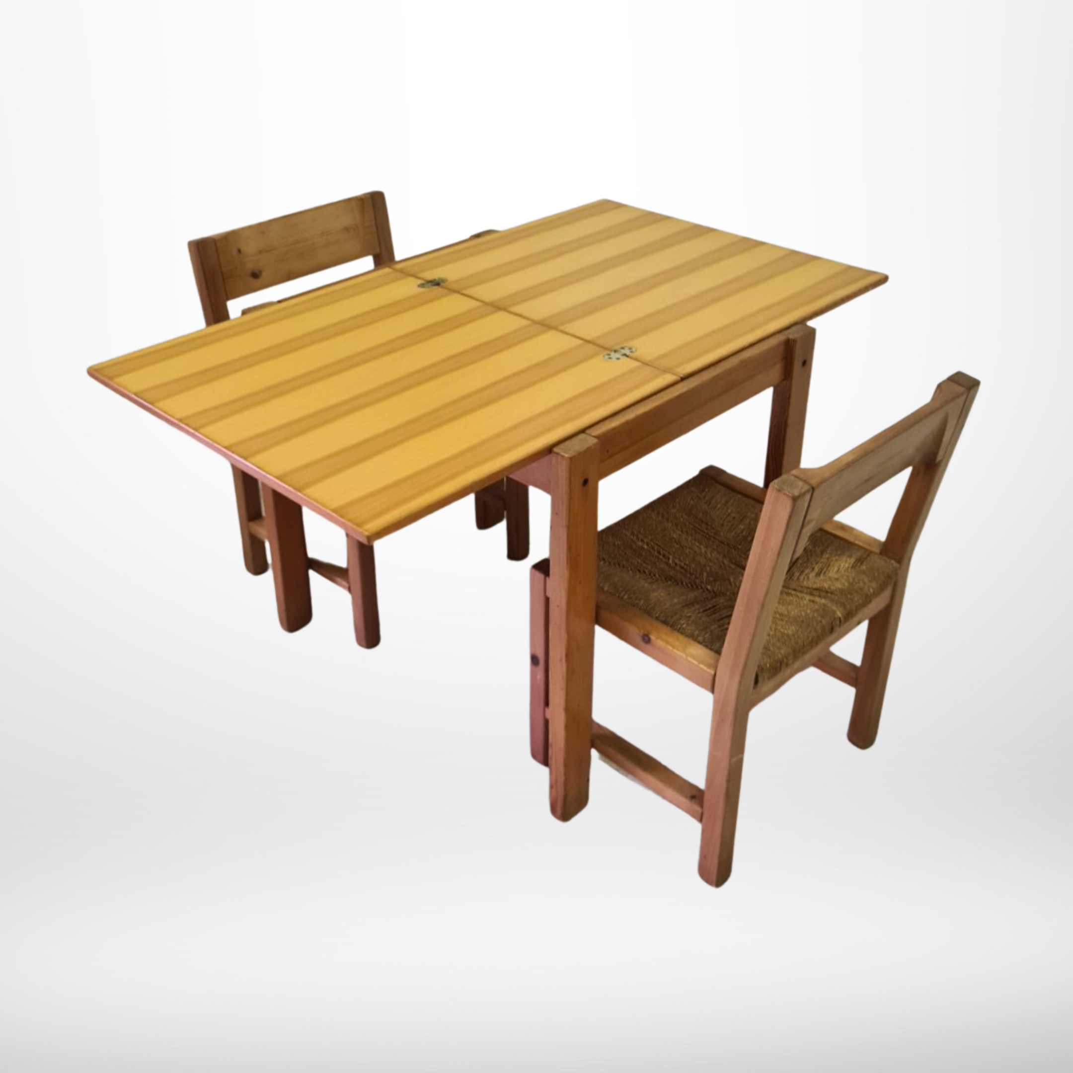 Compact tiny house pine dining set, Sweden 1960s