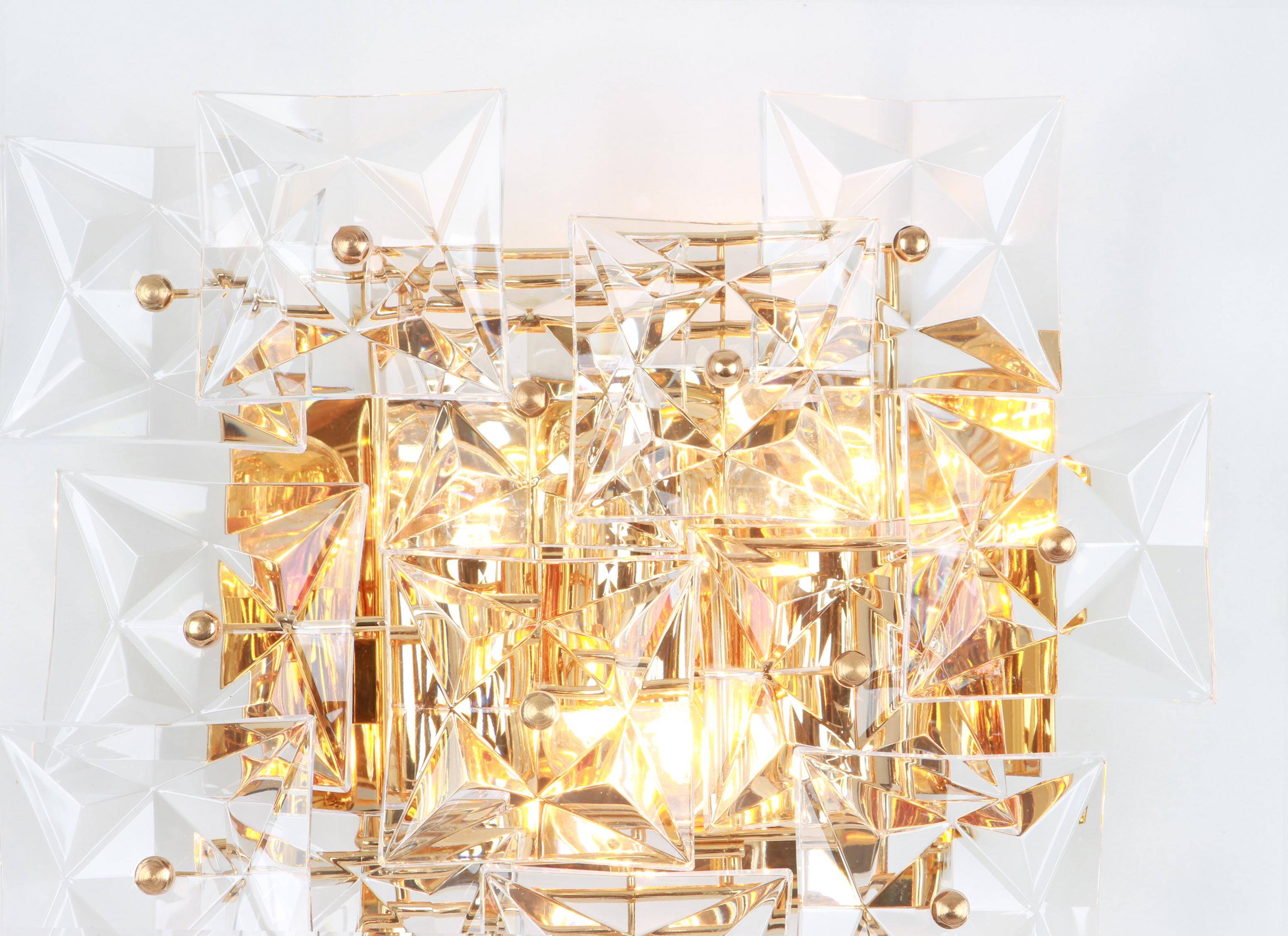 1 of 2 Superb Extra Large Crystal Wall Sconce by Kinkeldey, Germany, 1970s