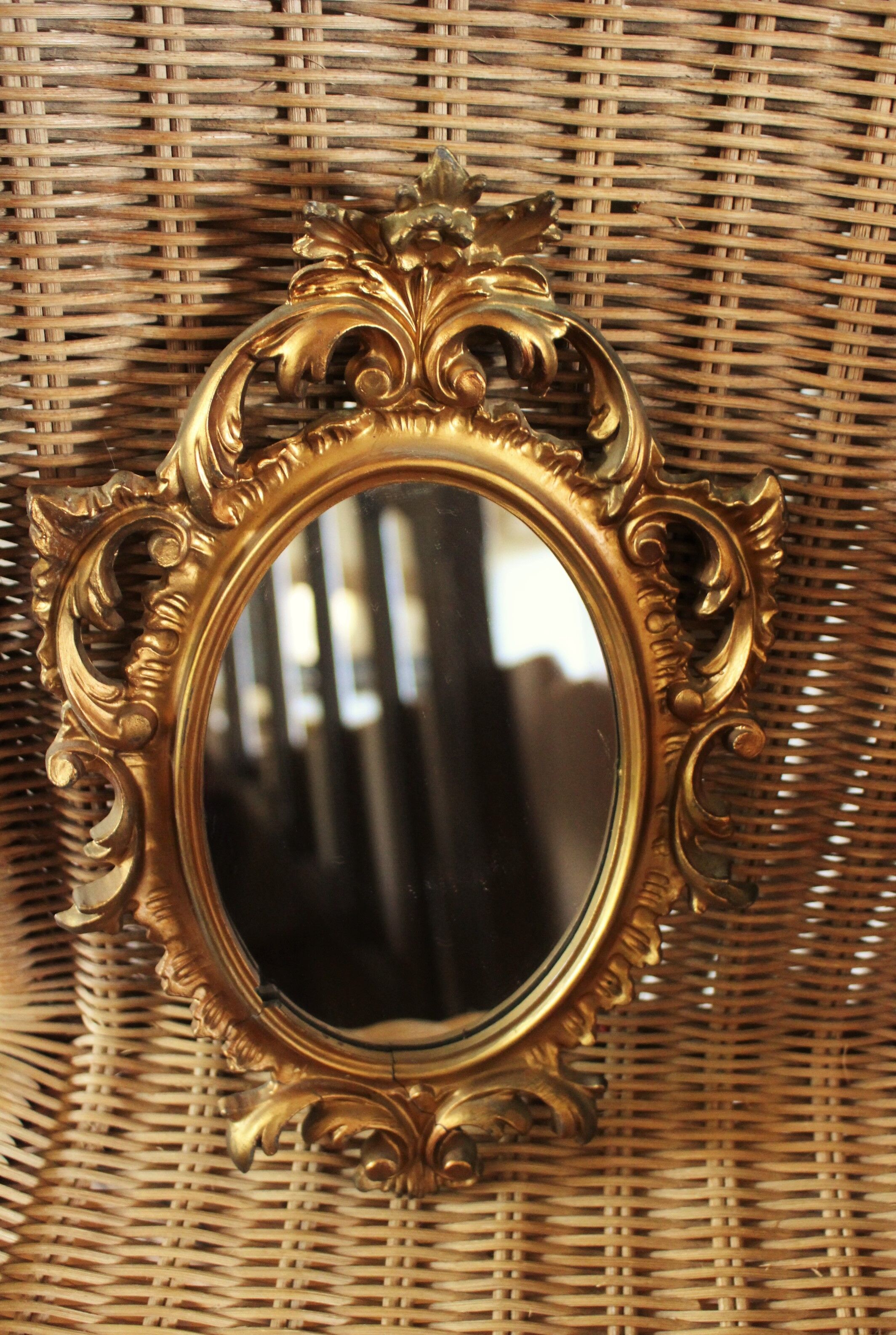 Mirror gilded wood worked vintage
