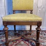 Suite de 6 chaises Napoléon III en noyer et tissu
