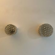 Pair of vintage wall lights, pressed molded glass, France 1960s