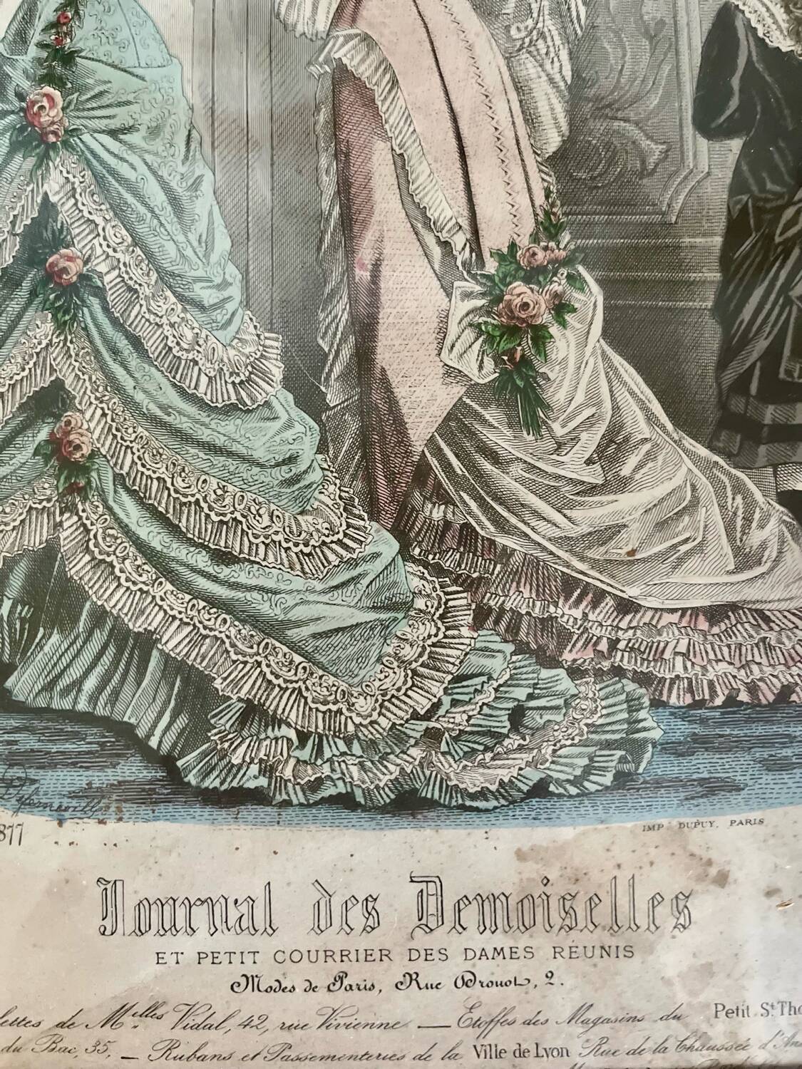 Gravure de mode de paris ancienne