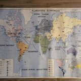 School map / political planisphere and economic planisphere