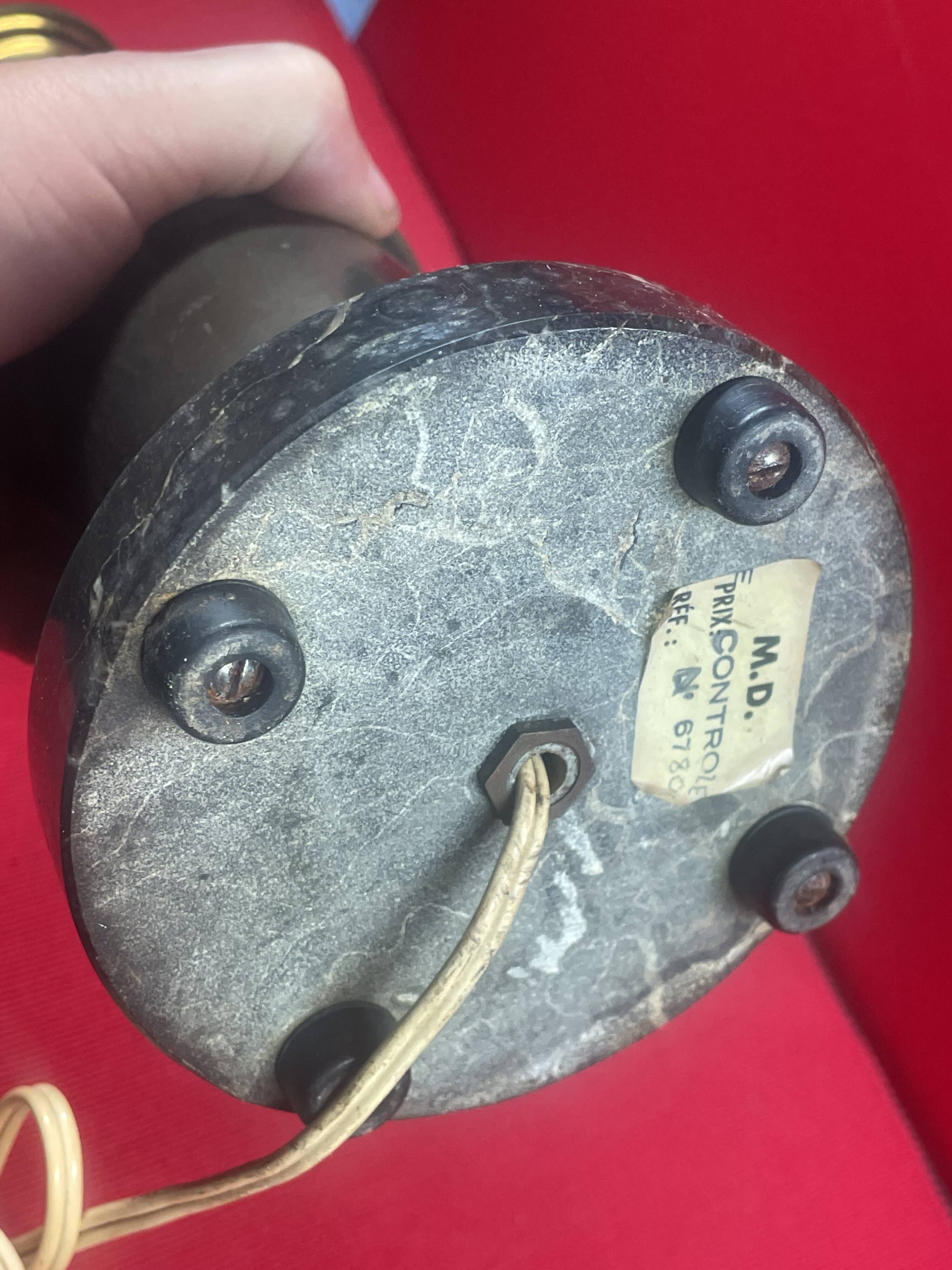 Large vintage brass and marble lamp base 41 cm socket height