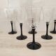 6 Octime octagonal black-footed wine glasses