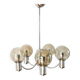 Five-branched chandelier, in chrome and smoked glass globes, Design, 1970