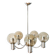 Five-branched chandelier, in chrome and smoked glass globes, Design, 1970