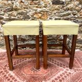 Wooden and skai stools from the 60s