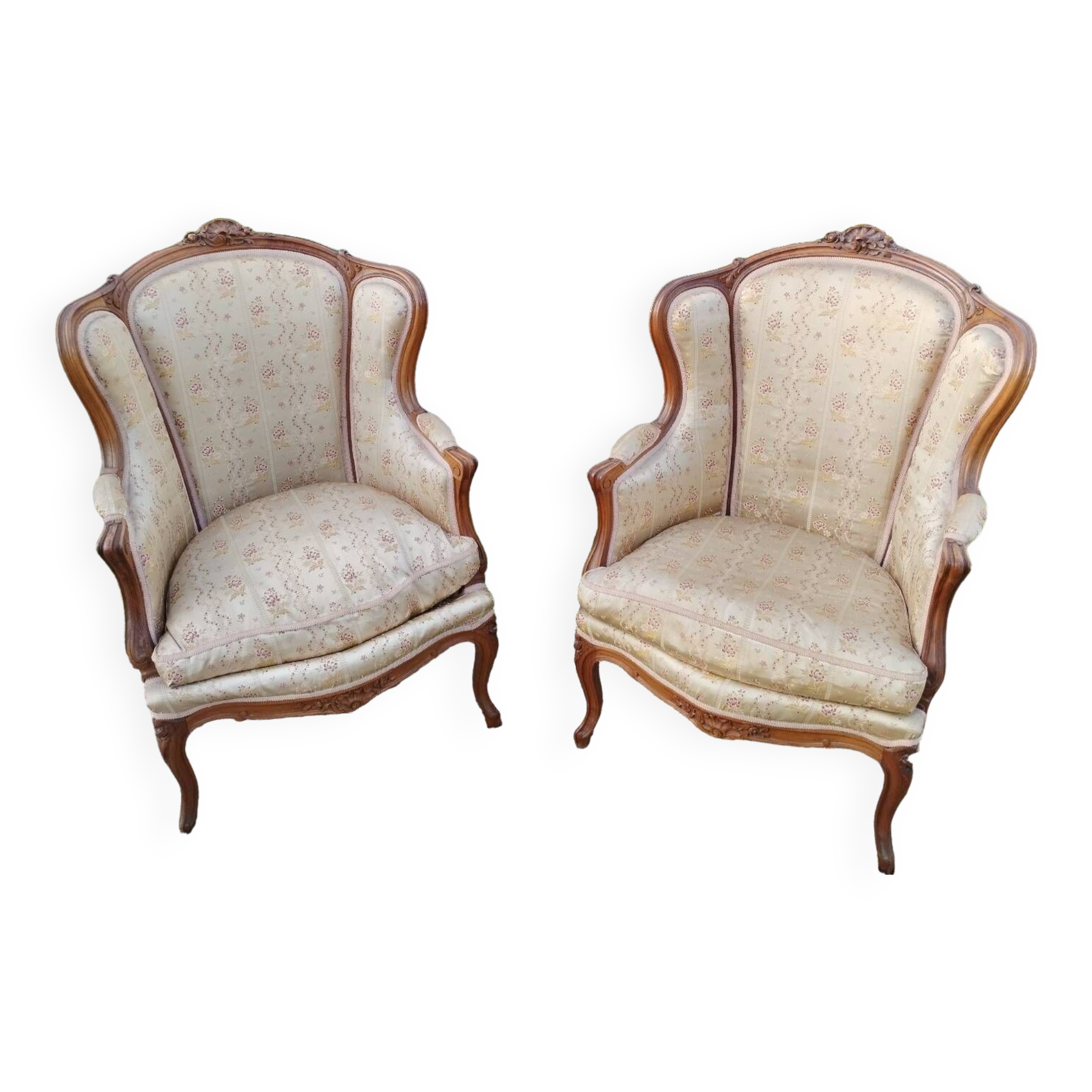 Paire de fauteuils anciens style louis xv