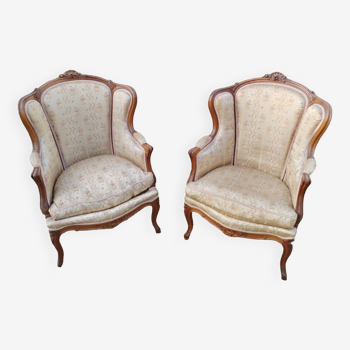 Paire de fauteuils anciens style louis xv