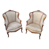 Paire de fauteuils anciens style louis xv