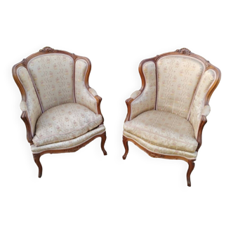 Paire de fauteuils anciens style louis xv