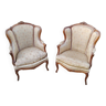 Paire de fauteuils anciens style louis xv