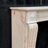 Louis XVI style fireplace in pink marble, circa 1920