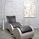 Industrial aluminum & vinyl lounge chair with footrest, 1970s