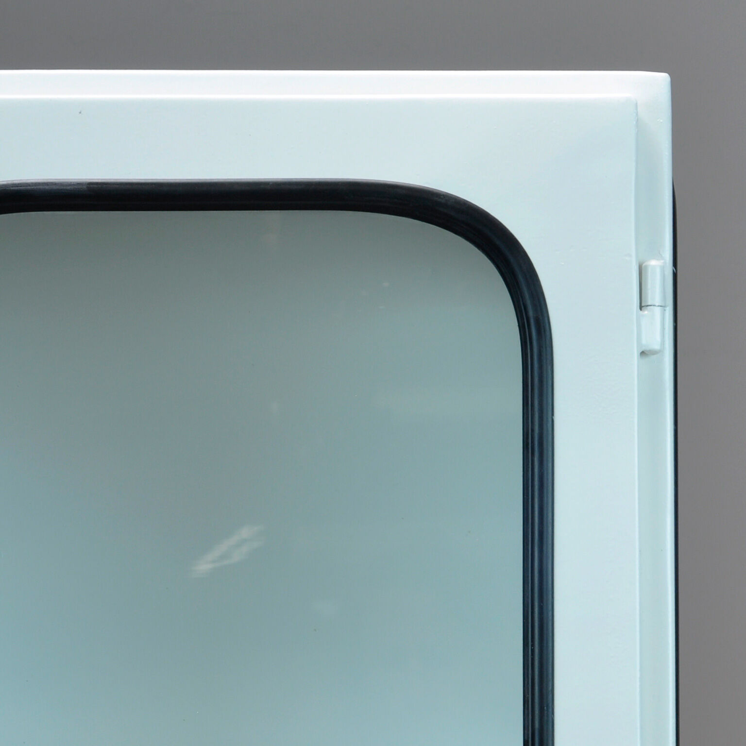 Glass and iron medical cabinet, 1970