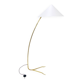 Brass floor lamp Sumatra Mid-Century Rupert Nikoll, Vienna, Austria, 1950s
