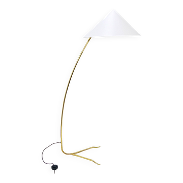Brass floor lamp Sumatra Mid-Century Rupert Nikoll, Vienna, Austria, 1950s