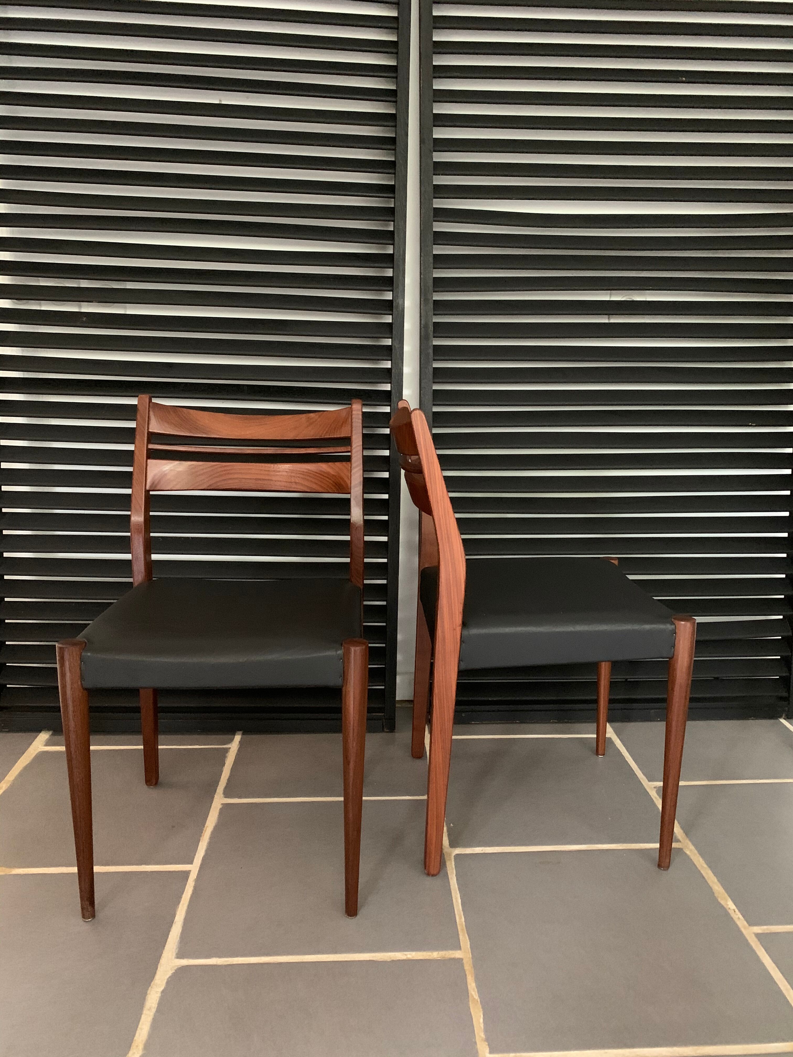 6 vintage mismatched Scandinavian teak chairs