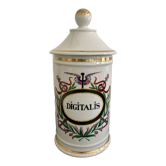 Digitalis porcelain pharmacy jar