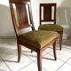 Paire de chaises en bois et velours côtelé vert de style Directoire