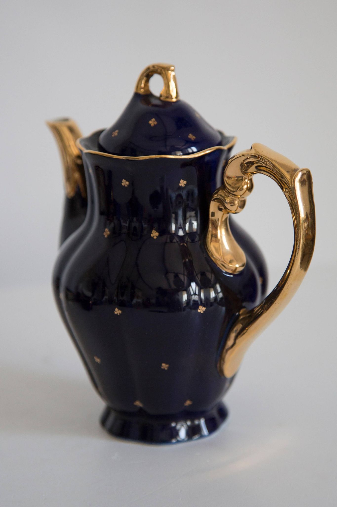 Painted porcelain tea and coffee service, mid-20th century, Poland, 1960.