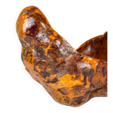 Exceptional large bowl in organic Swedish folk root, around 1960.